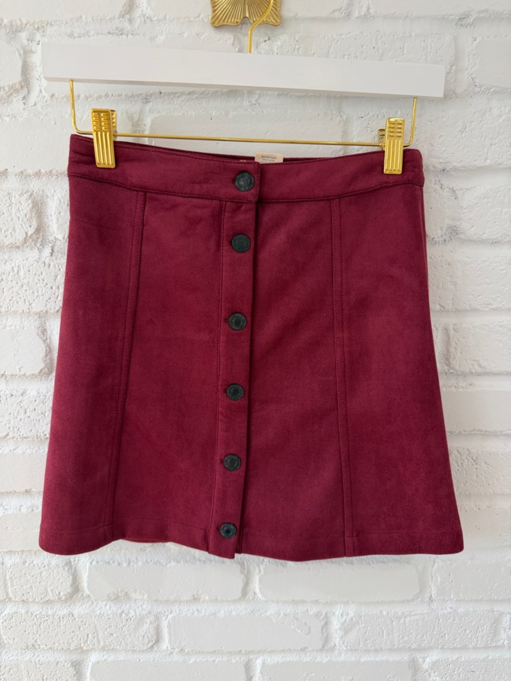 Tilly's Burgundy Button-Front Mini Skirt
